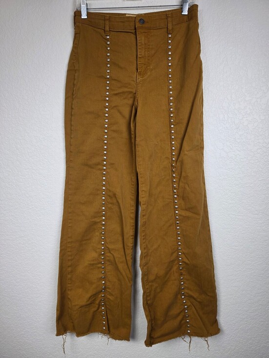 Free People Denim - We The Free People Mustard Pants with Studded Detail